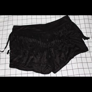 Black fringe suede shorts size M